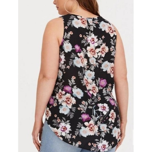 Torrid Georgette Single Pleat Front Chiffon Sleeveless Blouse Floral Plus Sz 2X - Picture 6 of 8